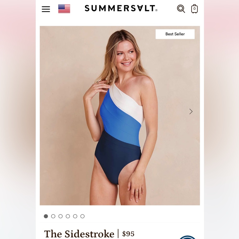 Summersalt Sidestroke in Hydrangea/Deep Sea - Size 8